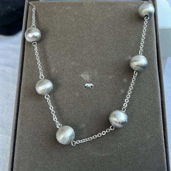 Nolan Miller Silver Crystal Ball necklace - Picture 2 of 3